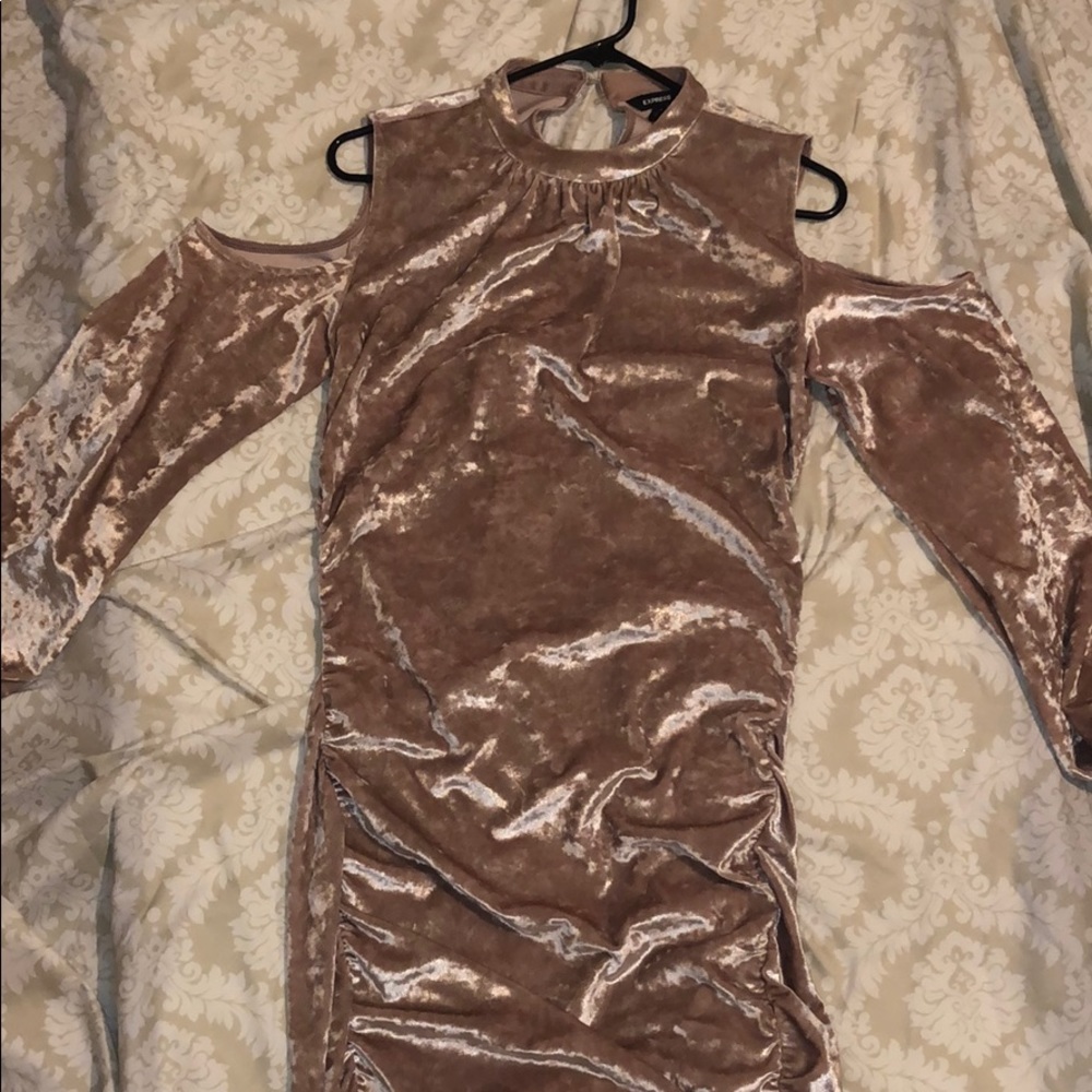 Light pink velvet express dress